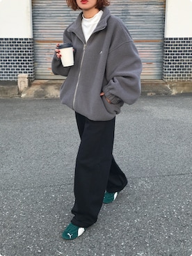 「アイテム（スウェットパンツ）」を使った、Kumika☆さん（レディース・158cm）の冬コーディネート