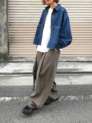 「ROA（ロア）のROA / ロア LOAFER / LOLE10-001（スニーカー）」を使った、Kumika☆さん（レディース・158cm）の春コーディネート