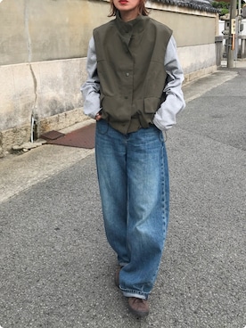 「アイテム（スニーカー）」を使った、Kumika☆さん（レディース・158cm）の秋コーディネート