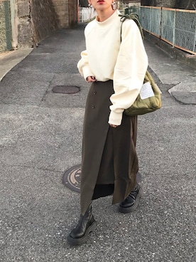 「軍物」｜「アイテム（ブーツ）」を使った、Kumika☆さん（レディース・158cm）の秋コーディネート