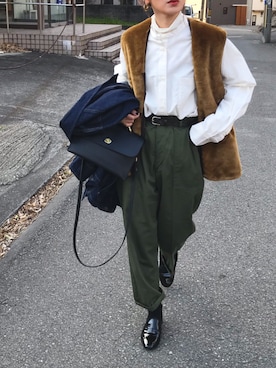 「Barbour（バブアー）のアイテム」を使った、Kumika☆さん（レディース・158cm）の冬コーディネート
