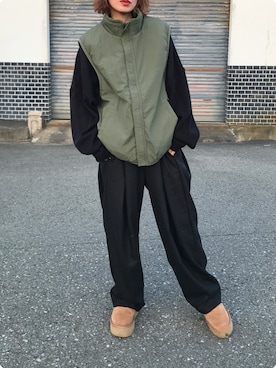 「アイテム（ベスト）」を使った、Kumika☆さん（レディース・158cm）の冬コーディネート