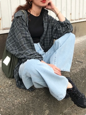 「アイテム（タンクトップ）」を使った、Kumika☆さん（レディース・158cm）の夏コーディネート