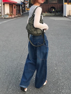 「PUMA（プーマ）の＜PUMA＞スピードキャット OG スニーカー（スニーカー、ブラウン系）」を使った、Kumika☆さん（レディース・158cm）の春コーディネート