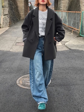 「PUMA(プーマ)のアイテム」を使った、Kumika☆さん(レディース・158cm)の冬コーディネート