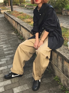 「clotho.のアイテム（シャツ/ブラウス、ブルー系）」を使った、Kumika☆さん（レディース・158cm）の春コーディネート