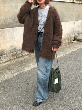 「アイテム（ベルト）」を使った、Kumika☆さん（レディース・158cm）の冬コーディネート