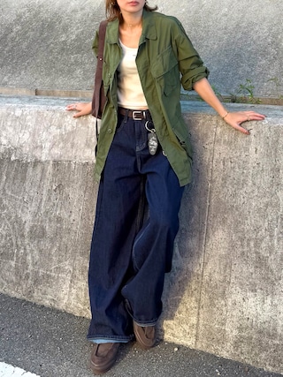「VANS(バンズ)のPREMIUM SF MOC LOW VN000Z3XDRB(スニーカー)」を使った、Kumika☆さん(レディース・158cm)の秋コーディネート