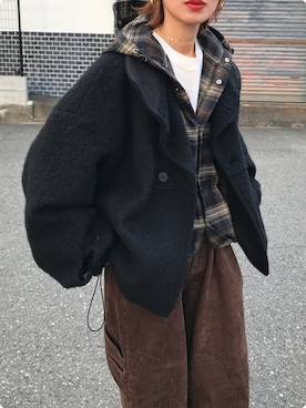 「アイテム（ジャケット/アウター）」を使った、Kumika☆さん（レディース・158cm）の冬コーディネート