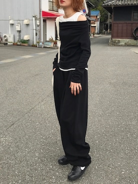 「NIKE（ナイキ）のASTROGRABBER SE　IQ3411-010（スニーカー、ブラック系）」を使った、Kumika☆さん（レディース・158cm）の春コーディネート