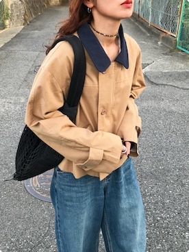 「アイテム（モカシン/デッキシューズ）」を使った、Kumika☆さん（レディース・158cm）の秋コーディネート