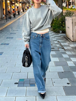「CANAL JEAN(キャナルジーン)のEl mar ギャザーハンドルスクエアバッグ(ハンドバッグ)」を使った、Kumika☆さん(レディース・158cm)の秋コーディネート