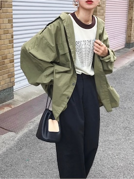 「SCYE BASICS（サイベーシックス）のアイテム（ショルダーバッグ）」を使った、Kumika☆さん（レディース・158cm）の夏コーディネート