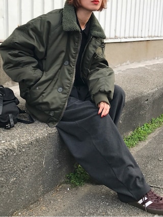 「PRADA（プラダ）のPrada - Logo Plaque Nylon Backpack - Womens - Black（バックパック/リュック）」を使った、Kumika☆さん（レディース・158cm）の冬コーディネート