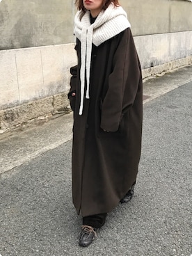 「アイテム（ネックウォーマー/スヌード）」を使った、Kumika☆さん（レディース・158cm）の冬コーディネート