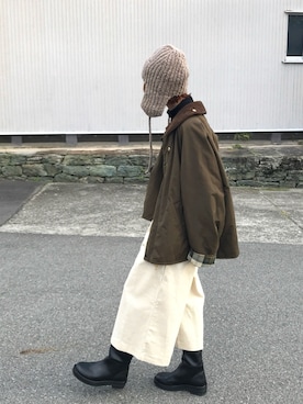 「アイテム（ニットキャップ/ビーニー）」を使った、Kumika☆さん（レディース・158cm）の秋コーディネート