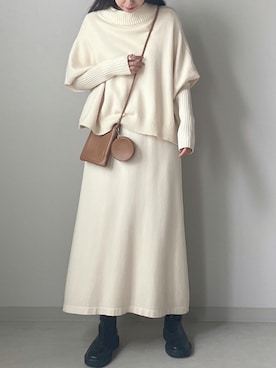 「Bab（バブ）のアイテム（ワンピース/ドレス）」を使った、Ayaさん（レディース・157cm）の秋コーディネート