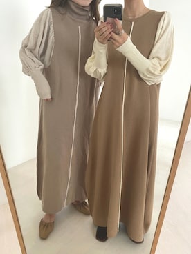 「Bab（バブ）のアイテム（ワンピース/ドレス）」を使った、Ayaさん（レディース・157cm）の秋コーディネート