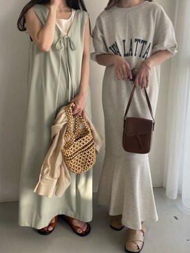 「Bab（バブ）のアイテム（サンダル）」を使った、Ayaさん（レディース・157cm）の春コーディネート