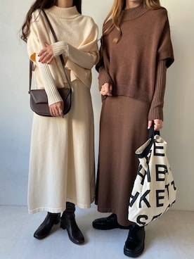 「Bab（バブ）のアイテム（バッグ）」を使った、Ayaさん（レディース・157cm）の秋コーディネート