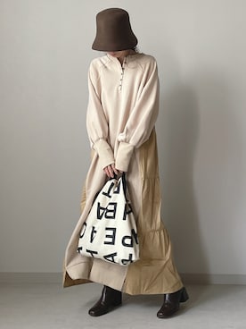 「Bab（バブ）のアイテム（バッグ）」を使った、Ayaさん（レディース・157cm）の秋コーディネート