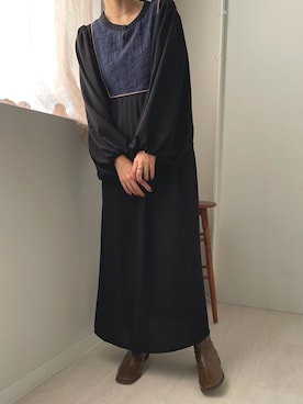 「Bab（バブ）のアイテム（ワンピース/ドレス）」を使った、Ayaさん（レディース・157cm）の秋コーディネート