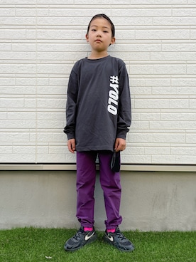 「devirock（デビロック）のアイテム（Tシャツ/カットソー）」を使った、eightmaaanさん（キッズ・134cm）の春コーディネート