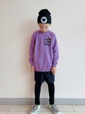 「RE/SP（アールイーエスピー）のアイテム（パンツ）」を使った、eightmaaanさん（キッズ・134cm）の秋コーディネート