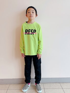「こども ビームス（コドモビームス）のアイテム（帽子）」を使った、eightmaaanさん（キッズ・132cm）の秋コーディネート