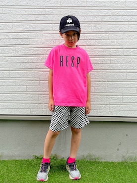 「ISABEL MARANT（イザベルマラン）のアイテム（キャップ）」を使った、eightmaaanさん（キッズ・138cm）の夏コーディネート