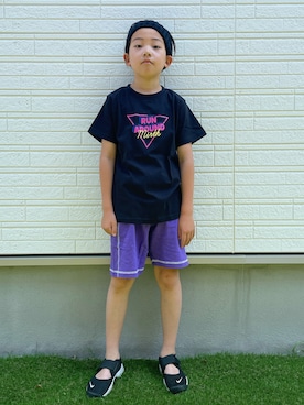 「devirock（デビロック）のアイテム（Tシャツ/カットソー）」を使った、eightmaaanさん（キッズ・138cm）の夏コーディネート