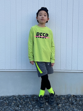 「RE/SP（アールイーエスピー）のアイテム（パンツ）」を使った、eightmaaanさん（キッズ・134cm）の冬コーディネート