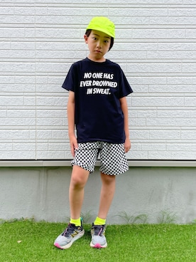 「BEAMS BOY（ビームスボーイ）のアイテム（帽子）」を使った、eightmaaanさん（キッズ・138cm）の夏コーディネート