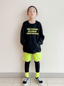 「こども ビームス（コドモビームス）のアイテム（帽子）」を使った、eightmaaanさん（キッズ・132cm）の秋コーディネート