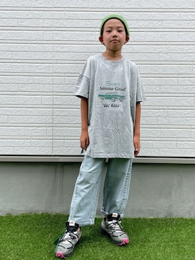「off white（オフホワイト）のアイテム」を使った、eightmaaanさん（キッズ・138cm）の夏コーディネート