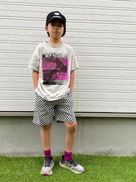 「ISABEL MARANT（イザベルマラン）のアイテム（キャップ）」を使った、eightmaaanさん（キッズ・138cm）の夏コーディネート