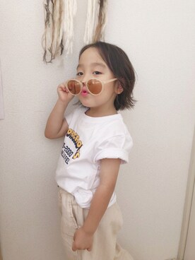 「5歳」｜「アイテム（スラックス）」を使った、AOI     さん（キッズ・110cm）の夏コーディネート