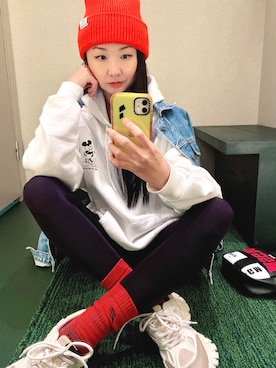 「MSGM（エムエスジーエム）のアイテム（バッグ）」を使った、Ravenさん（レディース・170cm）の冬コーディネート