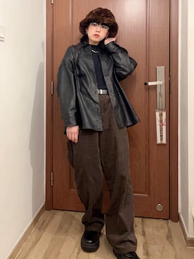 「KANGOL（カンゴール）のアイテム」を使った、MoE さん（レディース・162cm）の冬コーディネート