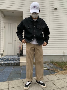 「NEAT（ニート）のアイテム（帽子）」を使った、きょーへーさん（メンズ・169cm）の春コーディネート