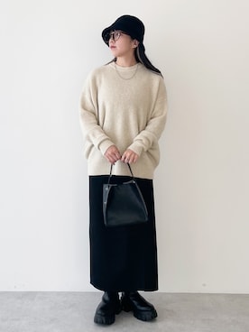 「Petit fleur（プチフルール）のアイテム」を使った、ユナさん（レディース・154cm）の春コーディネート