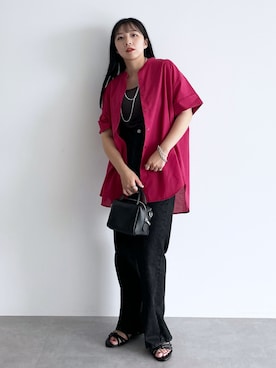 「Sugar spoon（シュガースプーン）のアイテム」を使った、ユナさん（レディース・154cm）の夏コーディネート