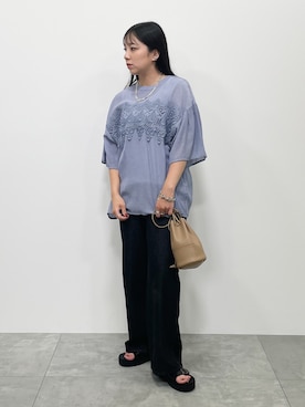 「ブラック×ブルー」｜ユナさん（レディース・154cm）の夏コーディネート