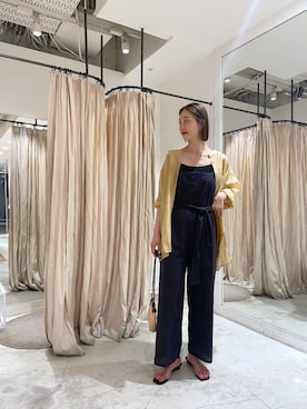 「クリアサンダル」｜「アイテム（オールインワン・サロペット）」を使った、akariさん（レディース・168cm）の夏コーディネート