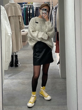 「CONVERSE ADDICT（コンバースアディクト）のアイテム」を使った、yuka nakamoriさん（レディース・152cm）の冬コーディネート