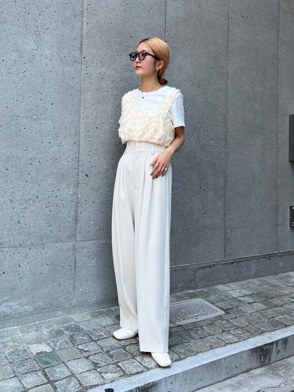 Lui's（ルイス）の「ハイウエストワイドパンツ(セットアップ対応