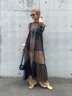 「Lui's（ルイス）のアイテム（ワンピース/ドレス）」を使った、yuka nakamoriさん（レディース・154cm）の夏コーディネート