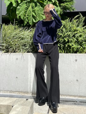 「スリットパンツ」｜yuka nakamoriさん（レディース・152cm）の夏コーディネート