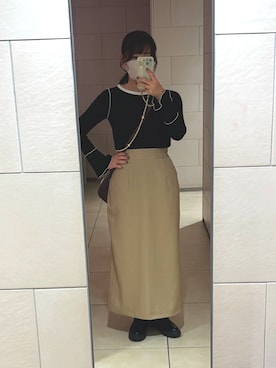 「しまむら（シマムラ）のアイテム（Tシャツ/カットソー）」を使った、つばささん（レディース・156cm）の秋コーディネート