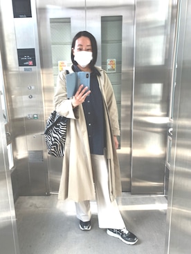 「アイテム（ステンカラーコート）」を使った、yayowillさん（レディース・159cm）の秋コーディネート